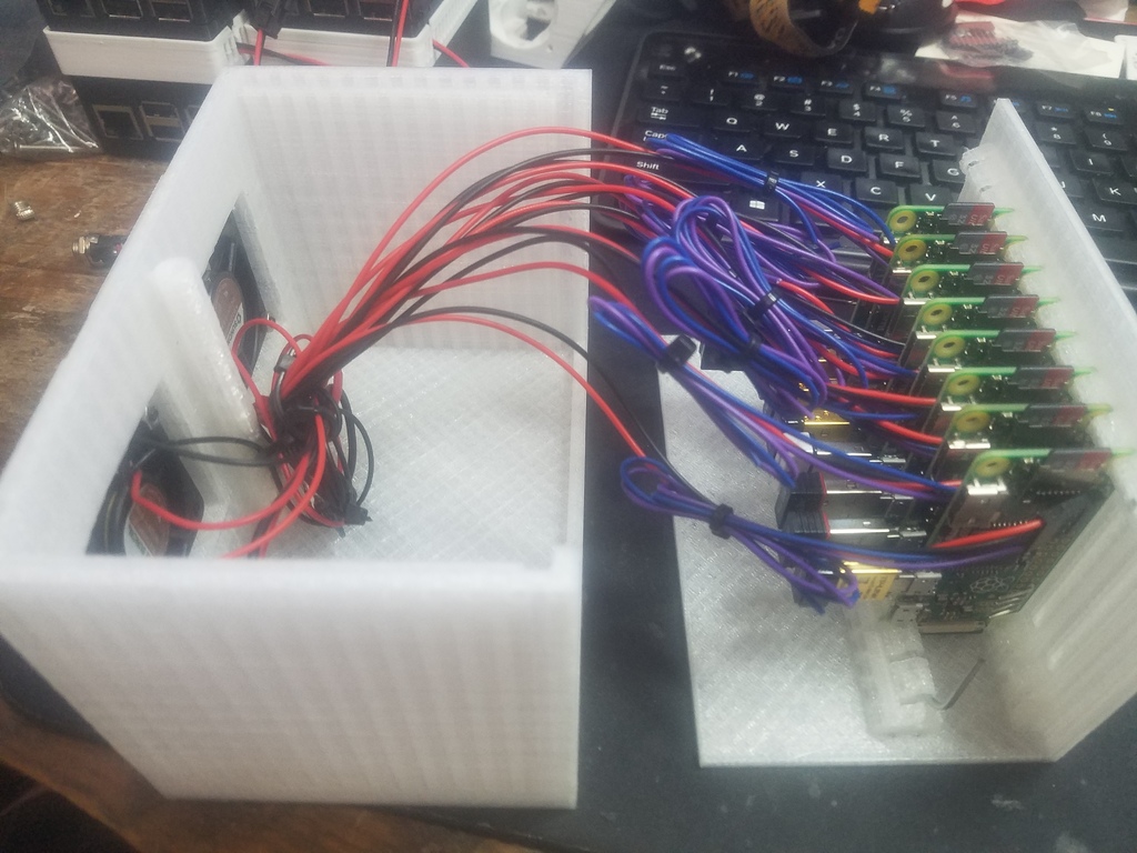 Raspberry Pi Zero Rack with fan mounts.