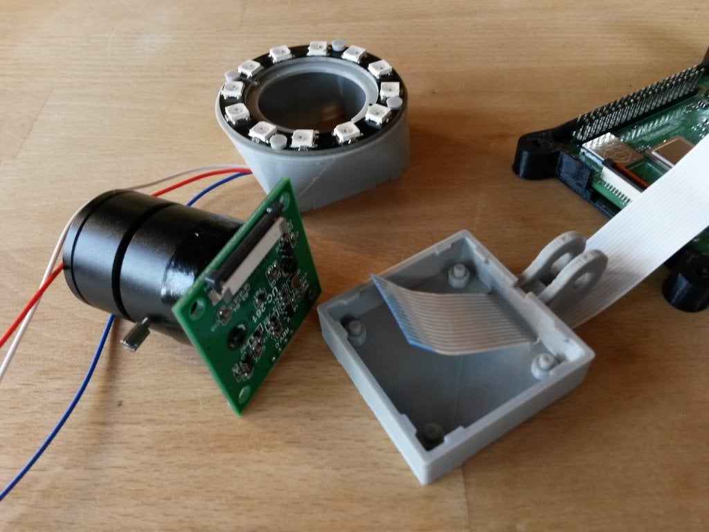 OctoLapse camera holder with NeoPixel light