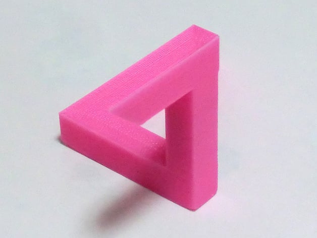 Penrose Triangle Paradox Illusion White 3D Printed Ambiguous Optical Illusion 