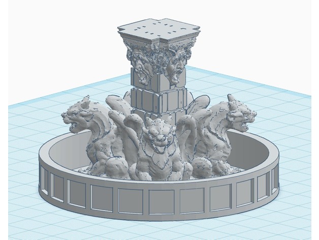Gargoyle Fountain For 28Mm Rpg Games