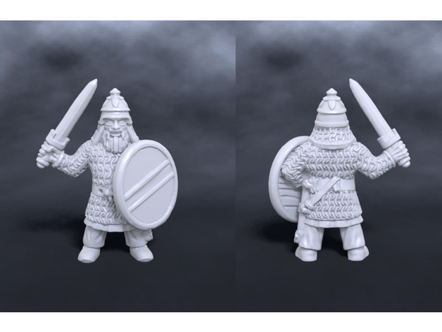 Image of Dwarven warrior with sword and shield