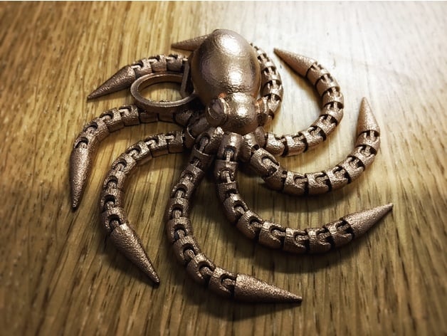 Ball-joint articulated octopus keyring remix