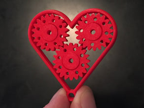Geared Heart -Single Print with Moving Parts - Last Minute Gift