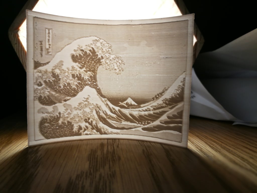the great wave lithophane