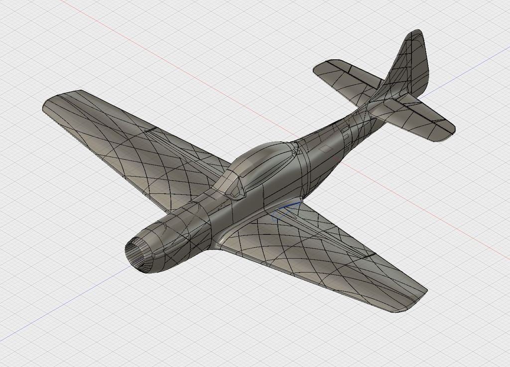 3D printable Mustang p51 with 1090mm wingspan