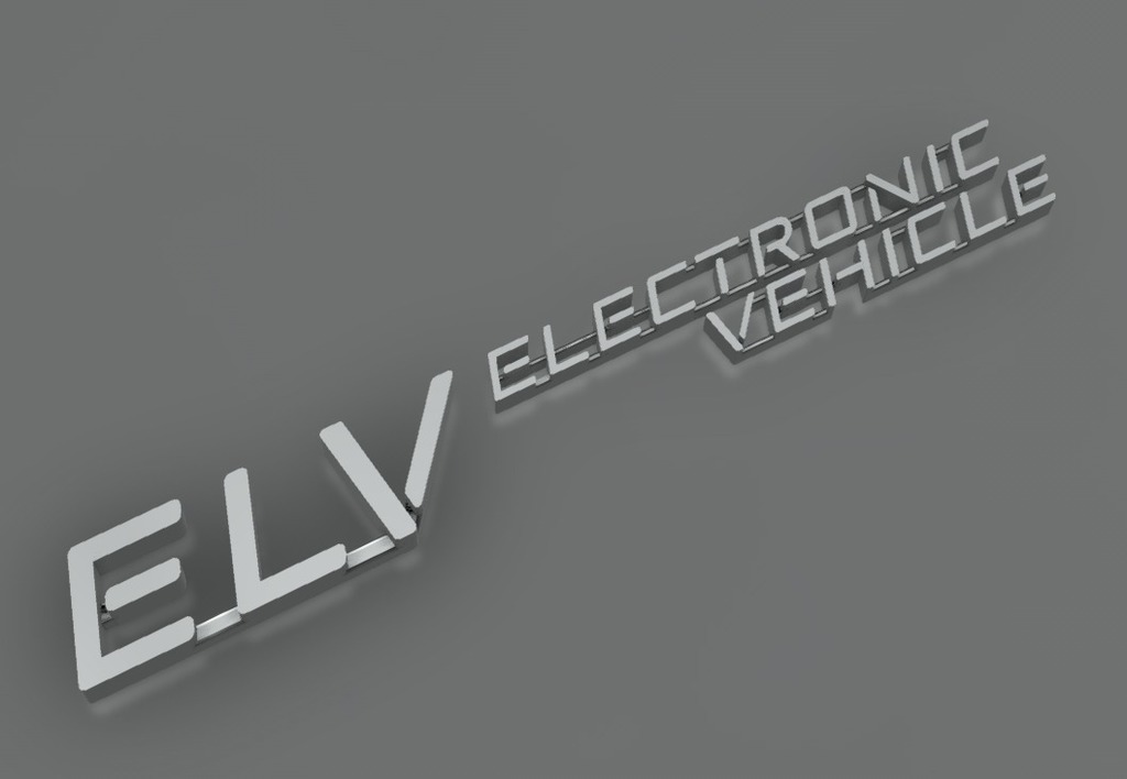 ELV (Electronic Vehicle) Car Emblem