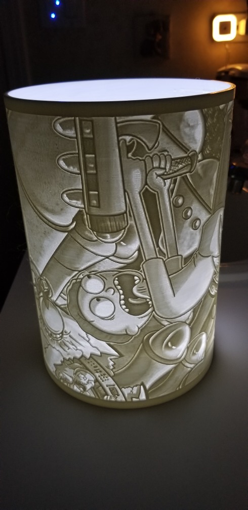 XL RICK AND MORTY MONTAGE LAMP SHADE LITHOPHANE