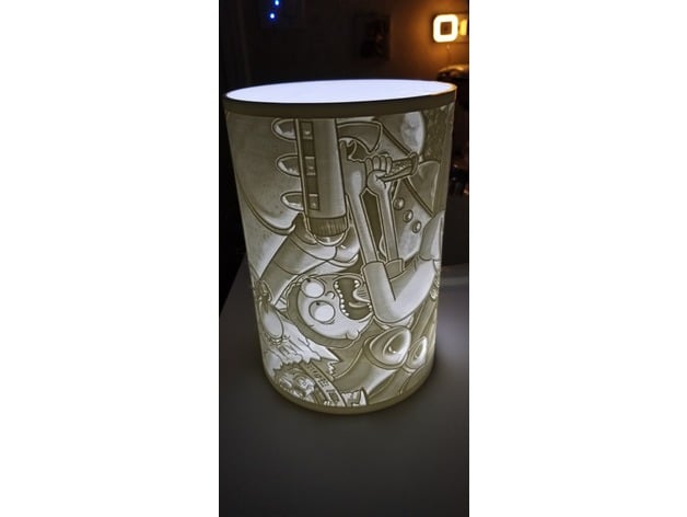 Xl Rick And Morty Montage Lamp Shade Lithophane
