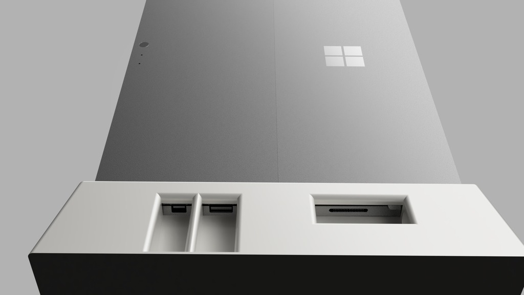 Surface Pro 4 Vertical Dock with Cutouts for Cables