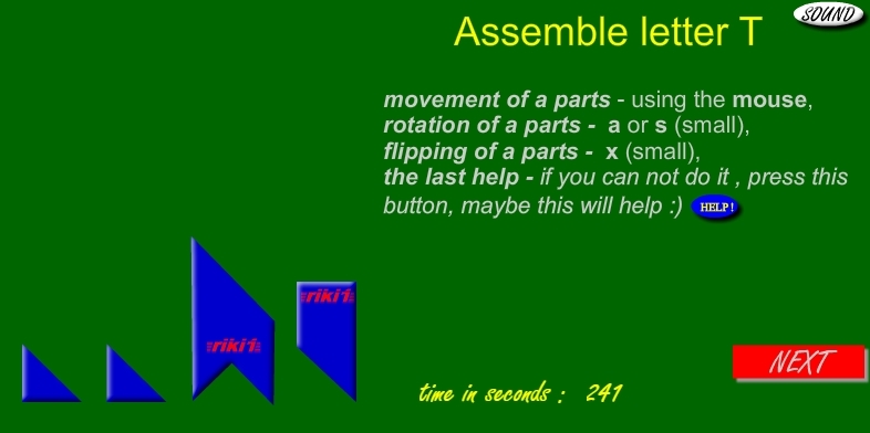 Logic puzzle - assemble letter "T"