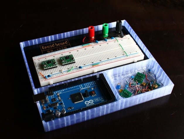 Arduino Mega, Breadboard, and Tray
