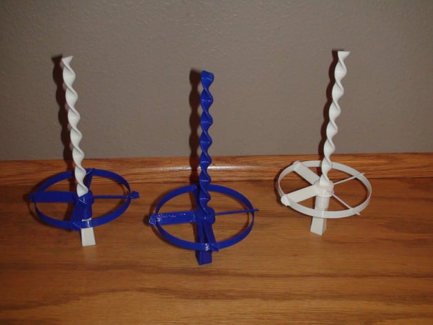 Small Whirly copter with a spiral spinner stick