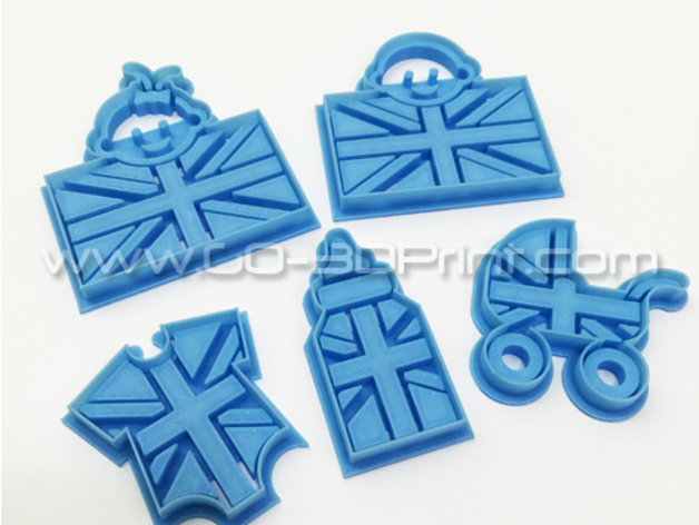 United Kingdom Royal Family Babysuit Union Jack Iconic British Flag Cookie Cutter