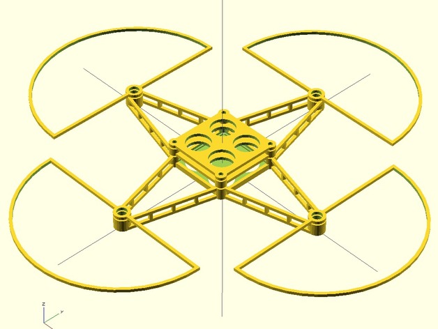Parametric quad frame for mini/micro-quads