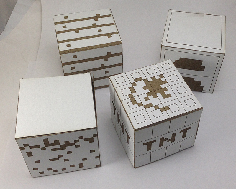 Minecraft cardstock laser cut blocks