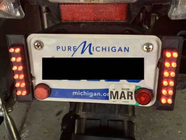 Motorcycle license plate LED light brackets