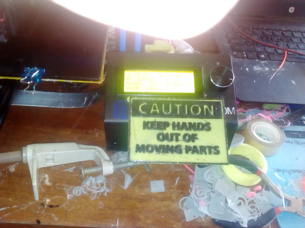 Varning sign for 3d printers