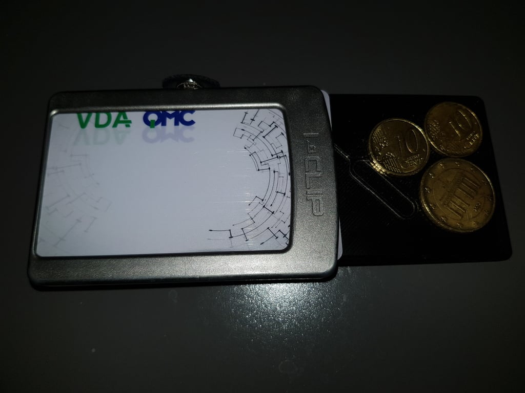 Coin storage holder credit card size (for small wallet) 