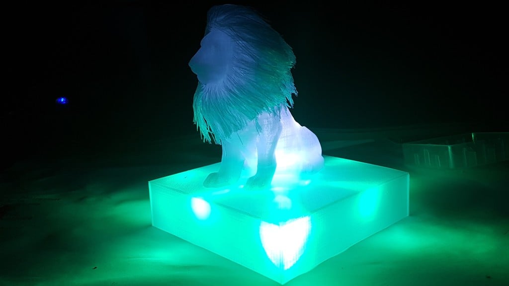 Illuminated Stand for Hairy Hollow Lion