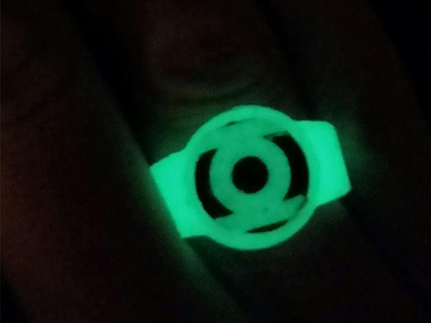 Green Lantern Ring  Glow in the Dark w Multiple Sizes