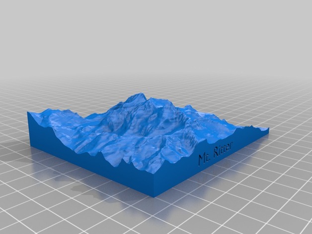 Mt. Ritter and Banner Peak 3d topo