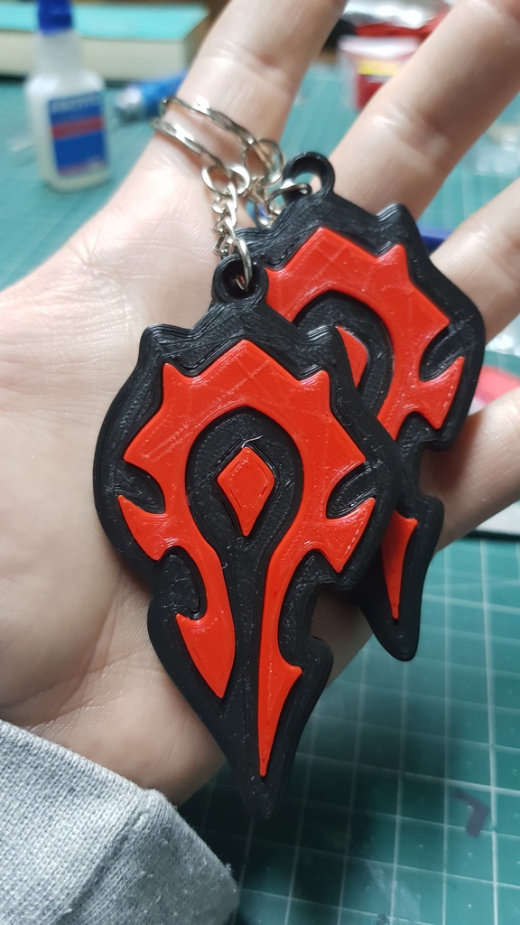 Horde keychain (solid or 2 colors)