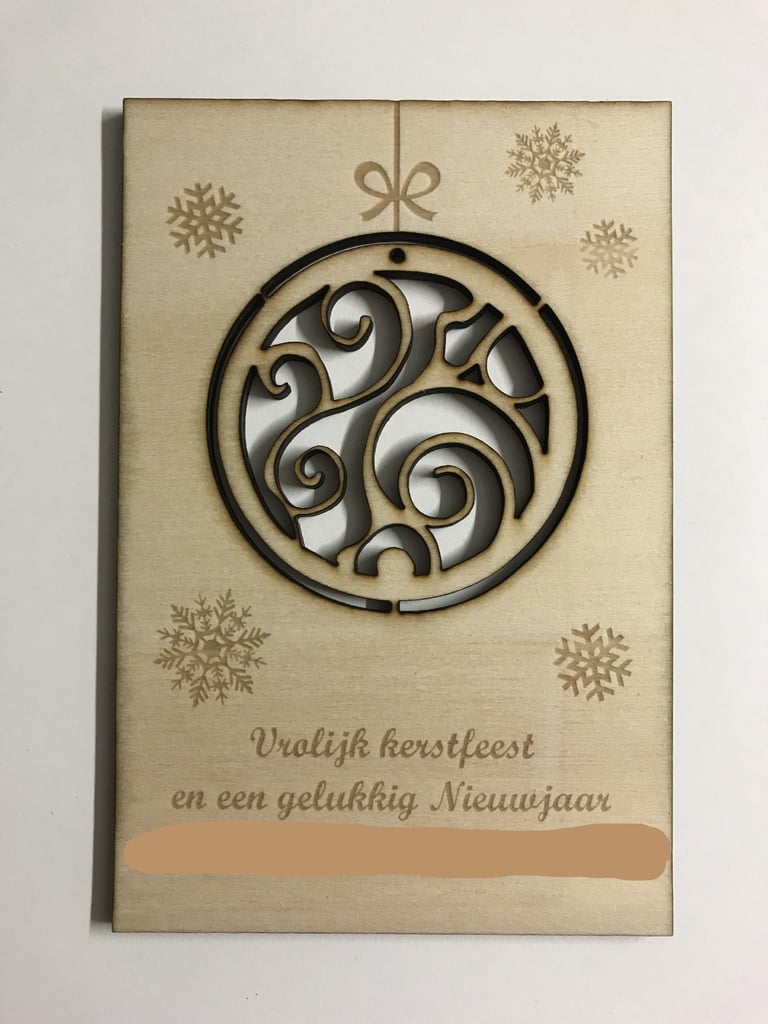 Lasercut christmas greeting card